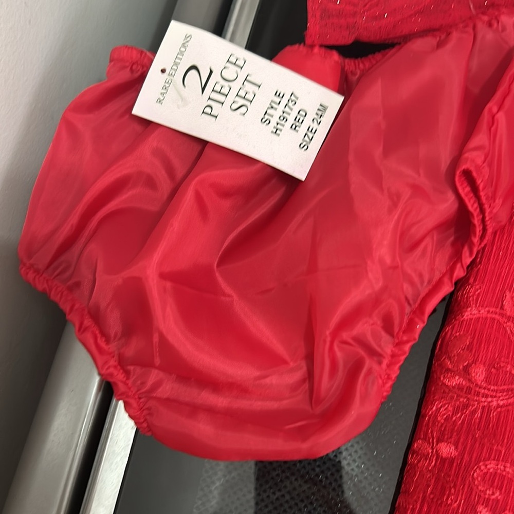 Girls 24 month formal fancy sparkle lace dress new nwt diaper cover - Picture 2 of 6